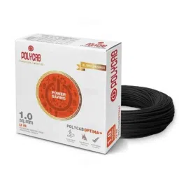 Polycab Optima Plus 4 Sqmm Single Core Black FRLF Copper PVC Insulated House Wire, Length: 90 m-picture-24