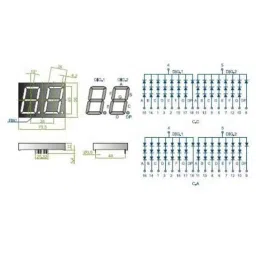 Oasistek 100 Pcs 1.80 inch Ultra Red Dual Digit Display Module Set, TOD-18201 image 2