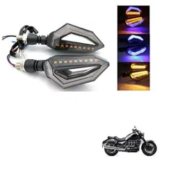 Kozdiko 4 Pcs Bike D Shaped 9 LED Front &a; Rear Side Turn Signal Indicator Light Set for Triumph Rocket III Roadster-picture-29