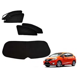 Kozdiko 5 Pcs Polyester Magnetic Zipper Car Sunshade Set with Dicky Curtain for Honda Jazz 2015-Present-picture-18