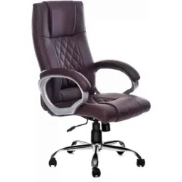 Adiko Leatherette Brown High Back DIY Executive Revolving Office Chair, ADVN BR 1301 image 2