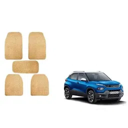 Kozdiko 5 Pcs Beige Heavy Duty Anti-Slip Noodle Nomad Style Car Floor Mat Set for Tata Punch-picture-18