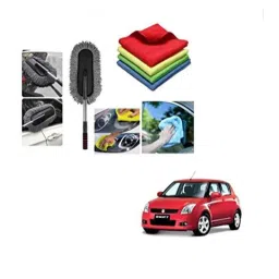 Kozdiko 4 Pcs 40x40cm Microfiber Car Cleaning Cloth Set &a; Cleaning Duster Combo for Maruti Suzuki Old Swift-picture-11