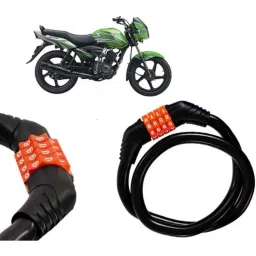 Auto Pearl Black &a; Orange 4 Digit Anti-Theft Combination Number Lock for Jive-picture-45