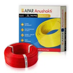 APAR Anushakti 1.5 Sqmm Grey EBXL HR FR PVC Insulated Unsheathed Single Core industrial Cable, Length: 90 m image 2