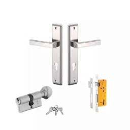 Dorset Kaira HLKAIASC 8 inch Silver Chrome Finish Zinc Mortise Door Lock Set with 1 Side Key &a; 1 Side Knob (Pack of 2)-picture-12