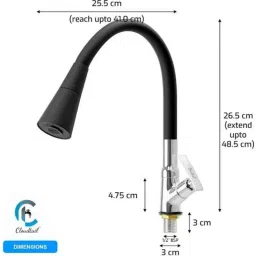 Cloudtail by Prestige Passion CDT4108 Brass Wall Mounted Dual Flow Swan Neck Tap image 3