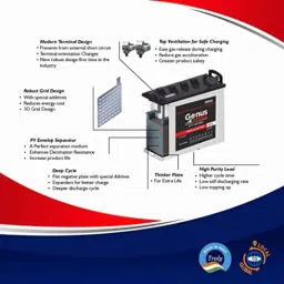 Genus Invomax 150Ah 12V White Tall Tubular Battery, GTT56048X image 3
