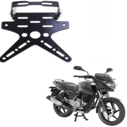 RA Accessories 2x8cm Iron Black Magnetic Foldable Tail Tidy Number Plate Holder for Bajaj Pulsar 150 DTS-i, RAA42PSY-picture-30