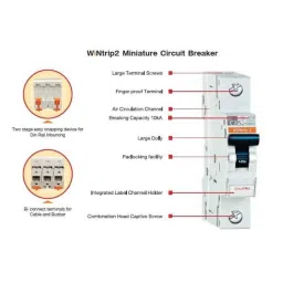 C&a;S Wintrip2 63A C Curve SPN MCB, CSMBS1C63N (Pack of 6) image 2