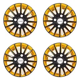 Prigan 4 Pcs 14 inch Polypropylene Black &a; Yellow Universal Wheel Cover Set, Camry-By-14-All image 3