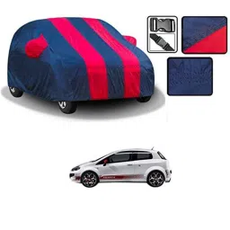 Kozdiko Polyester Blue &a; Red Waterproof Car Body Cover with Mirror Pockets, Buckle Belt, Triple Stiched &a; Fully Elastic for Fiat Abarth-picture-30