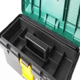 Hanbon 14 inch Plastic Green Tool Box with Tray, 120314 image 5
