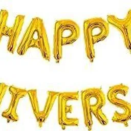 event vibe Solid Happy Anniversary Gold Foil Balloon-picture-33