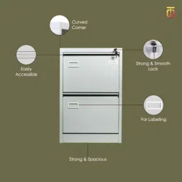 Tufferone 2 Shelves Stainless Steel Grey DIY Vertical Filing Cabinet image 3