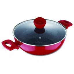Bergner Bellini Plus 20cm 2.3L Red Non Stick Aluminium Kadhai with Glass Lid, BG-31263-RD-picture-38