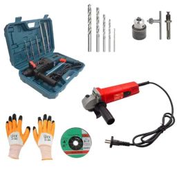 Hillgrove HGCM371M1 1200W 26mm Hammer Impact Drill Machine, 850W Angle Grinder, Drill Chunk, SDS Adapter, 5 Pcs SDS Plus Bits &a; 5 Pcs HSS Drill Bits Combo, HGCM663-picture-22