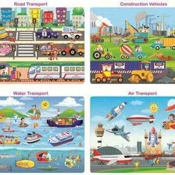 game phactory Educational 4 in 1 Transport Vehicles Jigsaw Puzzle for Kids image 3