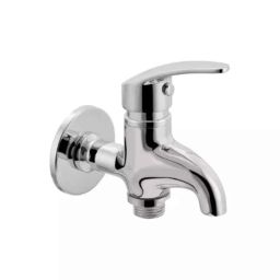 Cera Platinum Metal Quarter Turn Wall Mount 2 Way Bib Cock with Single Handle &a; Wall Flange, F1001163-picture-16