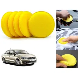 Auto Pearl Polyurethane Beige Washing &a; Waxing Polish Foam Sponge for Vento (Pack of 5)-picture-28