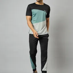 chrome & coral Colorblock Men Track Suit image 4