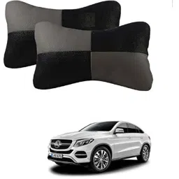 Kozdiko 2 Pcs Leather Grey &a; Black Neck Rest Car Cushion Pillow Set for Mercedes Benz GlE-Couple-picture-21