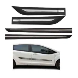 SureStrive 4 Pcs Black &a; Silver Side Door Car Beading Set for Skoda Kushaq All Model image 2