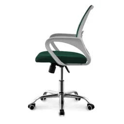 Furniturstation Leatherette Low Back Green Mesh Revolving Chair, SB01WT_Green image 2