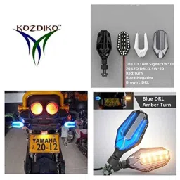 Kozdiko 4 Pcs Plastic Front &a; Rear U Shape Dual Color DRL LED BIke Indicator Set for BMW K 1600 image 3