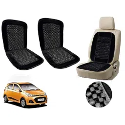Auto Pearl PU, Velvet &a; Wooden Beads Black Rectangular Seat Cushion for Hyundai Grand i10 (Pack of 2 )-picture-47