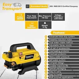 Kortex KT-10D 2800W High Pressure Car Washer with Professional Foam Bottle, Brass Connector &a; All Accessories image 5