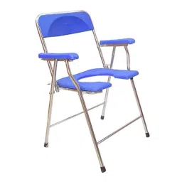 Complete Care Mild Steel Powder Coated Comfortable Folding Commode Chair with Back &a; Hand Support, CCH-200 (A) image 2