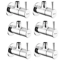 Aquieen Fluid 1/2 inch Brass Chrome Angle Stop Valve with Wall Flange (Pack of 6)-picture-17
