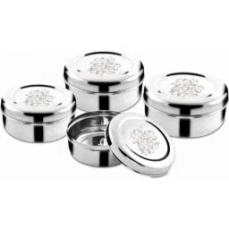 Classic Essentials CE-2021LAZER-A 4 Pcs Silver Poori Utility Box (Pack of 3)-image-57