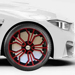 Prigan 4 Pcs 14 inch Polypropylene Black &a; Red Wheel Cover Set for Chevrolet Sail, Magic Black Red 14 image 3
