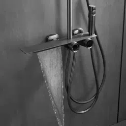 NextGen 10 inch Brass Grey Brushed Finish Thermostat Shower Set image 4