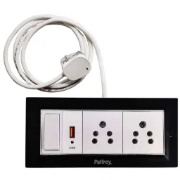 Palfrey 5A 2 Socket Black Polycarbonate Electric Extension Board with USB Socket, Master Switch &a; 10m Wire, BL 6510 USB image 4