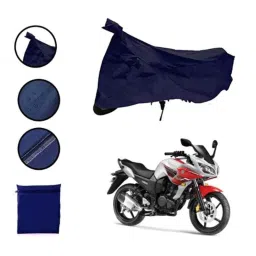 Riderscart Polyester Blue Waterproof Two Wheeler Body Cover with Storage Bag for Yamaha Fazer FI V 2 image 2