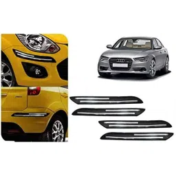 Auto Pearl 4 Pcs PVC &a; Rubber Black Double Chrome Linning Bumper Corner Moulding Set for Volkswagen Audi A6-picture-43