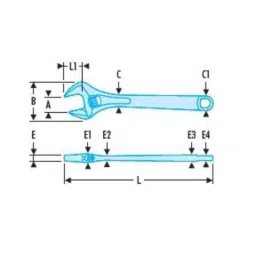 Facom 13mm Chromed Finish Adjustable Wrench, 113A.4C image 2