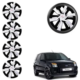 Auto Pearl 4 Pcs 15 inch ABS Black &a; White Car Wheel Cover Set for Ford Fusion-picture-15