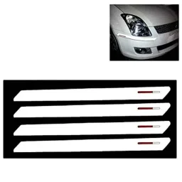 Kozdiko 4 Pcs White &a; Red Designer Car Bumper Protector Set for Volkswagen Vento, KOZ-65490 image 3
