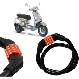 Auto Pearl Black &a; Orange 4 Digit Anti-Theft Combination Number Lock for Elettrica-picture-25