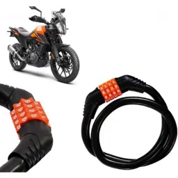 Auto Pearl Black &a; Orange 4 Digit Anti-Theft Combination Number Lock for 390 Adventure BS6-picture-12