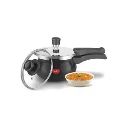 Pigeon Titanium 2L Aluminium Black Induction Base Hard Anodised Handi Pressure Cooker by Stovekraft, 12638 image 2