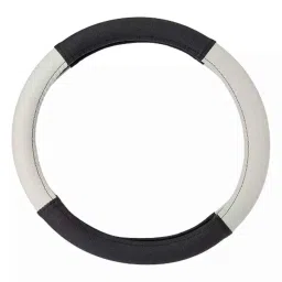 Edylinn 14.5-15.5 inch Faux Leather Black &a; Grey Medium Steering Wheel Cover for Chevrolet Optra SRV-picture-35