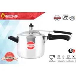 LIGHTFLAME Classic 5L Aluminium Pressure Cooker with Bottom Induction image 3