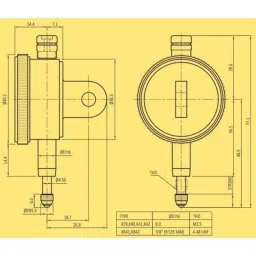 Baker K40 5mm Plunger Type Dial Gauge image 2