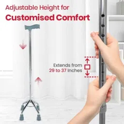 Antara AGEasy by Max Group Aluminium Silver Lightweight Four Leg Walking Stick image 4