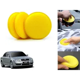 Auto Pearl Polyurethane Beige Washing &a; Waxing Polish Foam Sponge for Superb 2004 (Pack of 3)-picture-45